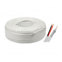 Cablu coaxial RG59 + alimentare 2x0.75, 100m, alb TSY-RG59+2X0.75