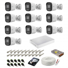 Sistem supraveghere complet audio-video UNV, 2MP, 10 camere, IR 20m