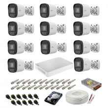 Sistem supraveghere complet audio-video UNV, 2MP, 11 camere, IR 20m