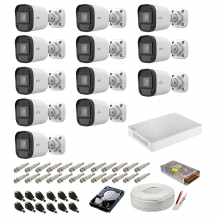 Sistem supraveghere complet audio-video UNV, 2MP, 12 camere, IR 20m