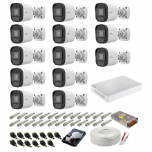Sistem supraveghere complet audio-video UNV, 2MP, 13 camere, IR 20m