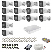 Sistem supraveghere complet audio-video UNV, 2MP, 14 camere, IR 20m