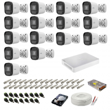 Sistem supraveghere complet audio-video UNV, 2MP, 15 camere, IR 20m