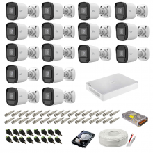 Sistem supraveghere complet audio-video UNV, 2MP, 16 camere, IR 20m