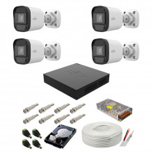Sistem supraveghere complet audio-video UNV, 2MP, 4 camere, IR 20m