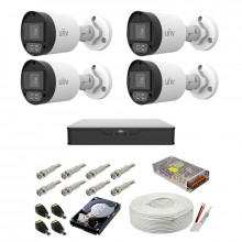 Sistem supraveghere complet audio-video UNV, 5MP, 4 camere IR 40m