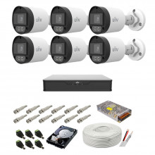 Sistem supraveghere complet audio-video UNV, 5MP, 6 camere IR 40m