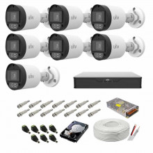 Sistem supraveghere complet audio-video UNV, 5MP, 7 camere IR 40m