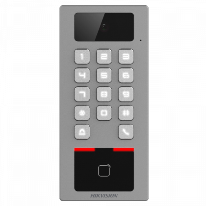 Terminal control acces si interfon cu tastatura si cititor card, rezolutie 2MP, Wi-Fi, RS485, Alarma - HIKVISION DS-K1T502DBWX-C Terminal control acces si interfon cu tastatura si cititor card, rezolutie 2MP, Wi-Fi, RS485, Alarma - HIKVISION DS-K1T502DBWX-C