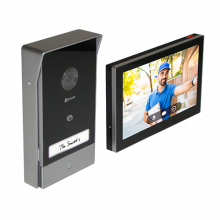 Kit interfon video inteligent EZVIZ, rezolutie 2k, monitor TFT 7 inch, instalare pe 2 fire, RFID, comenzi poarta/usa, SDcard, Wi-Fi, IR CS-HP7-2k