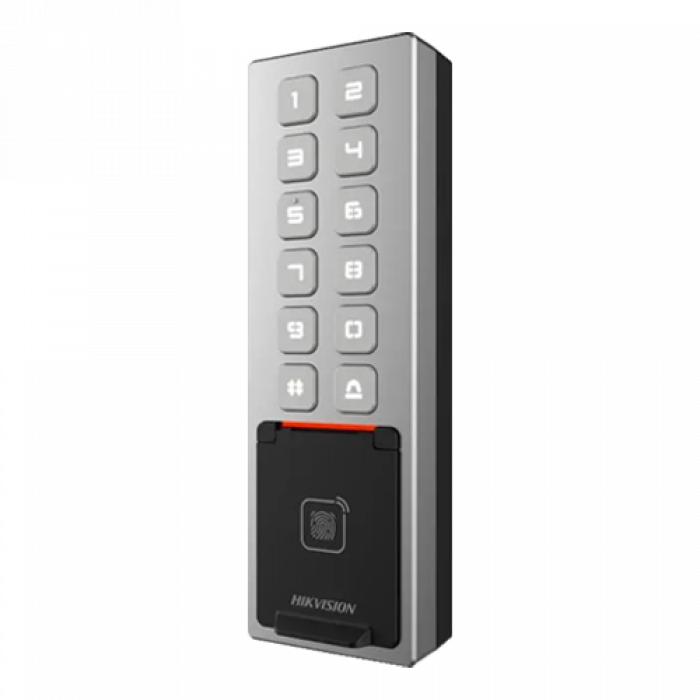 Terminal control acces, PIN/Card M1/amprenta/bluetooth, Wiegand, Wi-Fi, RS485, Alarma, IK08 - HIKVISION DS-K1T805MBFWX Terminal control acces, PIN/Card M1/amprenta/bluetooth, Wiegand, Wi-Fi, RS485, Alarma, IK08 - HIKVISION DS-K1T805MBFWX
