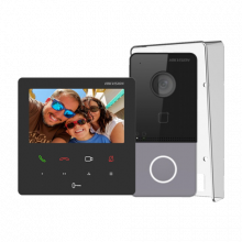 Kit videointerfon pentru 1 familie, Wi-Fi 2.4Ghz, monitor 4.3 inch - HIKVISION DS-KIS606-P