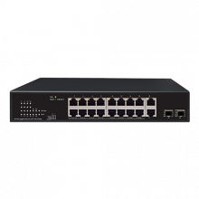 Switch 16 porturi PoE Gigabit, uplink 2xRJ45 + 2xSFP Gigabit - UNV NSW2010-18GT2GP-POE-IN