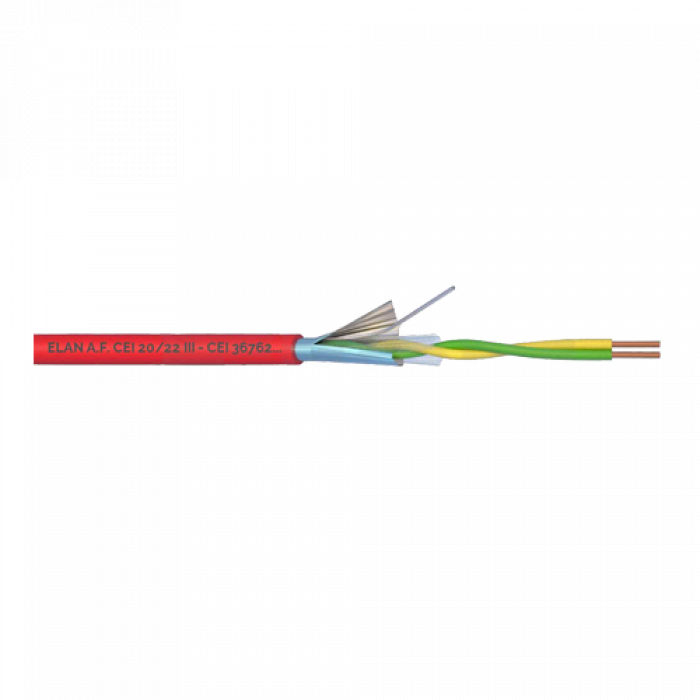 Cablu incendiu 1x2x0.8mm, ecranat, 100m ELN-1x2x08 Cablu incendiu 1x2x0.8mm, ecranat, 100m ELN-1x2x08