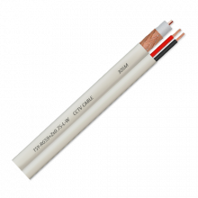 Cablu coaxial RG59 + alimentare 2x0.75, 100m, alb TSY-RG59+2X0.75