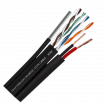 Cablu FTP autoportant cu alimentare 2x1.5, cat 5E, CUPRU 100%, 305m, negru TSY-FTP5E+2x1.50-MESS Cablu FTP autoportant cu alimentare 2x1.5, cat 5E, CUPRU 100%, 305m, negru TSY-FTP5E+2x1.50-MESS