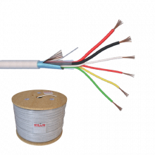 Cablu de alarma 6 fire ecranate + alimentare 2x0.75, cupru integral, 500m 6CUEF+2x0.75-T