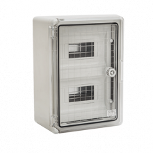 Cutie modulara IP65 din ABS gri, usa transparenta, 2 x 12 module, 300x400x170 mm PP3114