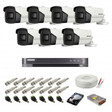  Kit supraveghere complet Hikvision, 8MP, 7 camere , IR 60m 