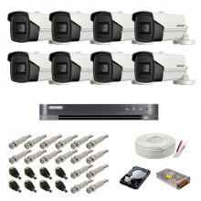  Sistem de supraveghere complet Hikvision, 8MP, 8 camere , IR 60m 