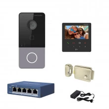 Videointerfon IP Hikvision o familie, 1 monitor 4.3 inch, kit complet Videointerfon IP Hikvision o familie, 1 monitor 4.3 inch, kit complet