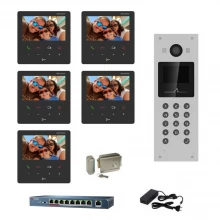 Videointerfon IP Hikvision 5 familii, 5 monitoare 4.3 inch Videointerfon IP Hikvision 5 familii, 5 monitoare 4.3 inch