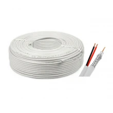 Cablu coaxial RG59 + alimentare 2x0.75, 100m, alb TSY-RG59+2X0.75 Cablu coaxial RG59 + alimentare 2x0.75, 100m, alb TSY-RG59+2X0.75