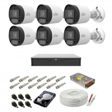 Sistem supraveghere complet audio-video UNV, 5MP, 6 camere IR 40m