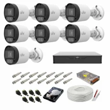 Sistem supraveghere complet audio-video UNV, 5MP, 7 camere IR 40m
