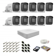 Kit supraveghere complet Hikvision, 2MP, 10 camere, IR 20m Kit supraveghere complet Hikvision, 2MP, 10 camere, IR 20m