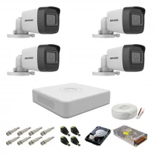 Kit supraveghere complet Hikvision, 2MP, 4 camere, IR 20m Kit supraveghere complet Hikvision, 2MP, 4 camere, IR 20m