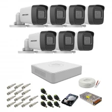 Kit supraveghere complet Hikvision, 2MP, 7 camere, IR 20m Kit supraveghere complet Hikvision, 2MP, 7 camere, IR 20m