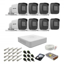 Kit supraveghere complet Hikvision, 2MP, 8 camere, IR 20m Kit supraveghere complet Hikvision, 2MP, 8 camere, IR 20m