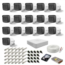 Kit supraveghere complet Hikvision, 2MP, 16 camere audio-video, IR 30m Kit supraveghere complet Hikvision, 2MP, 16 camere audio-video, IR 30m