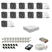 Kit supraveghere complet Hikvision, 2MP, 11 camere, IR 40m Kit supraveghere complet Hikvision, 2MP, 11 camere, IR 40m
