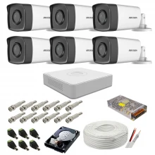 Kit supraveghere complet Hikvision, 2MP, 6 camere , IR 80m Kit supraveghere complet Hikvision, 2MP, 6 camere , IR 80m