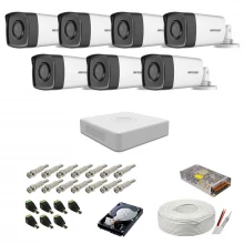 Kit supraveghere complet Hikvision, 2MP, 7 camere, IR 40m Kit supraveghere complet Hikvision, 2MP, 7 camere, IR 40m