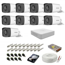 Kit supraveghere complet Hikvision, 2MP, 9 camere , IR 80m Kit supraveghere complet Hikvision, 2MP, 9 camere , IR 80m