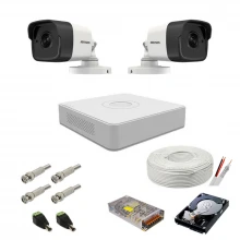 Kit supraveghere complet Hikvision, 5MP, 2 camere , IR 20m Kit supraveghere complet Hikvision, 5MP, 2 camere , IR 20m