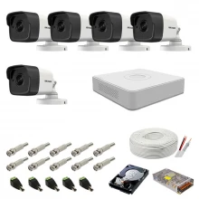 Kit supraveghere complet Hikvision, 5MP, 5 camere , IR 20m Kit supraveghere complet Hikvision, 5MP, 5 camere , IR 20m
