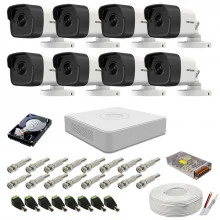 Kit supraveghere complet Hikvision, 5MP, 8 camere , IR 20m Kit supraveghere complet Hikvision, 5MP, 8 camere , IR 20m