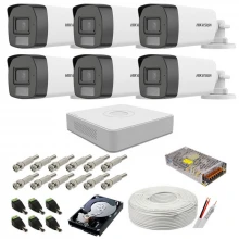 Sistem camere supraveghere audio-video Hikvision 3K Dual Light, 5MP, 6 camere, IR 40m, WL 40m Sistem camere supraveghere audio-video Hikvision 3K Dual Light, 5MP, 6 camere, IR 40m, WL 40m