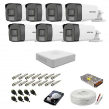 Sistem camere supraveghere audio-video Hikvision 3K Dual Light, 5MP, 7 camere, IR 40m, WL 40m Sistem camere supraveghere audio-video Hikvision 3K Dual Light, 5MP, 7 camere, IR 40m, WL 40m