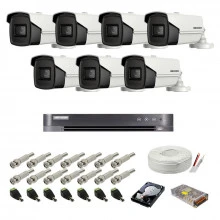 Kit supraveghere complet Hikvision, 8MP, 7 camere , IR 60m Kit supraveghere complet Hikvision, 8MP, 7 camere , IR 60m