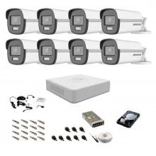 Sistem camere supraveghere cu lumina alba Color VU Hikvision, 5MP, 8 camere , WL 40m, color noaptea Sistem camere supraveghere cu lumina alba Color VU Hikvision, 5MP, 8 camere , WL 40m, color noaptea