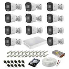 Sistem supraveghere complet audio-video UNV, 2MP, 11 camere, IR 20m