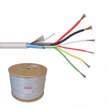 Cablu de alarma 6 fire ecranate + alimentare 2x0.75, cupru integral, 500m 6CUEF+2x0.75-T