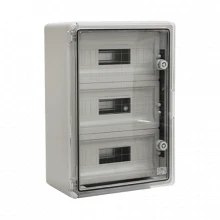 Cutie modulara IP65 din ABS gri, usa transparenta, 3 x 15 module, 350x500x190 mm PP3116