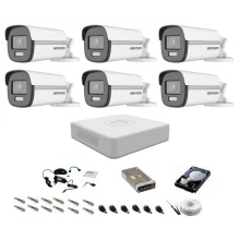 Sistem camere supraveghere cu lumina alba Color VU Hikvision, 5MP, 6 camere , WL 40m, color noaptea Sistem camere supraveghere cu lumina alba Color VU Hikvision, 5MP, 6 camere , WL 40m, color noaptea